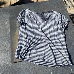 Raw Edge V-Neck Tee